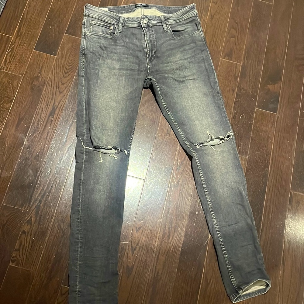 Jack & Jones mens grey/black jeans